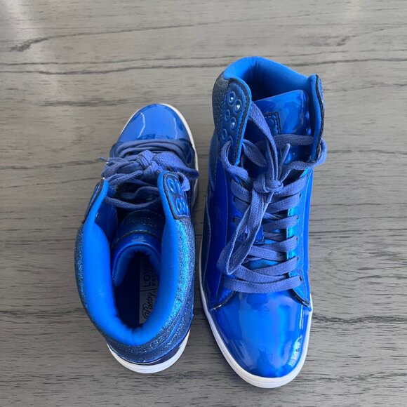 High Top Blue Sparkle Sneakers - Picture 3 of 3